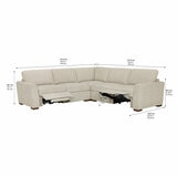 Thomasville 3 Piece Fabric Sectional with 2 Power Footrests