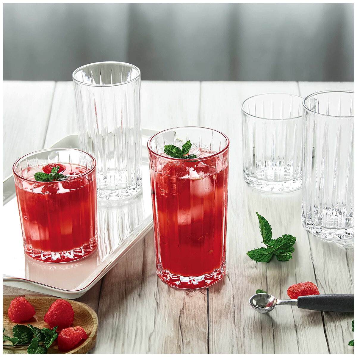 King Crystal Revel Glass Drink Set 16 Piece