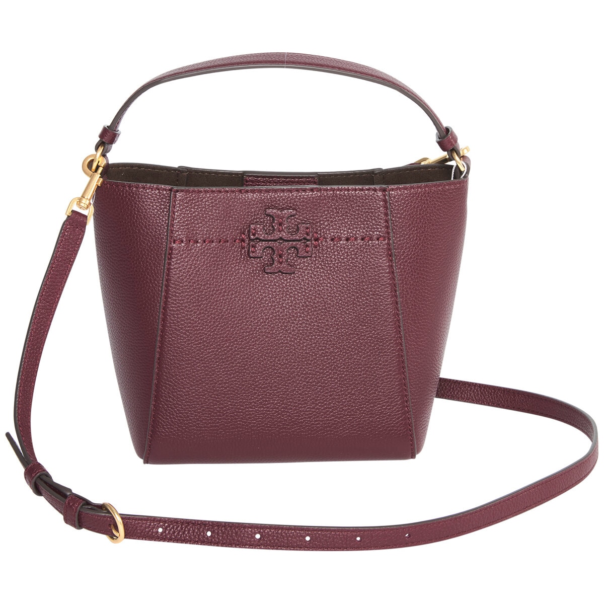 Tory Burch Mcgraw Small Bucket Bag Claret | Costco Australia