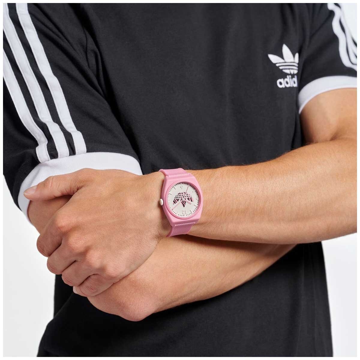 Adidas Originals Street Project Two Pink Resin Strap Analogue Watch AOST23553
