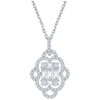 18KT White Gold 1.60ctw Diamond Fashion Pendant