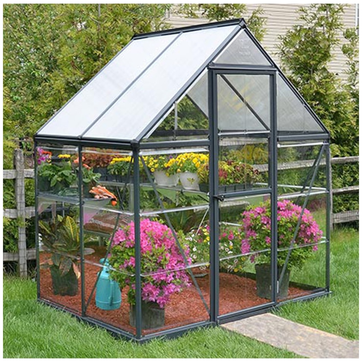 Palram Hybrid Greenhouse 182.9 x 121.9 cm with Dark Grey Frame Costco