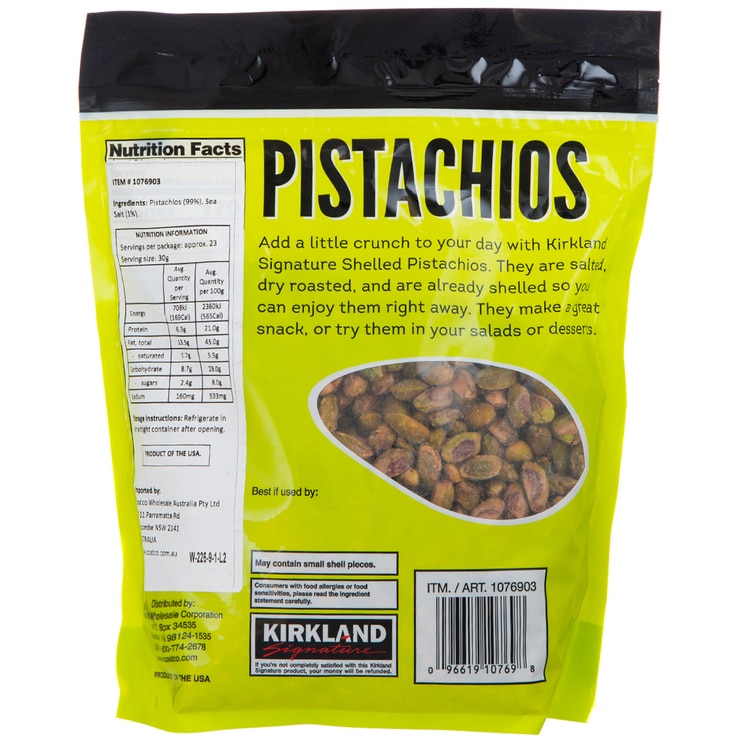 Kirkland Signature Shelled Pistachios 2 x 680g Costco Australia