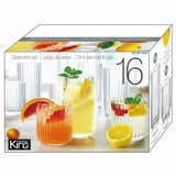 King Crystal Lotus Drinkware Set 16 Pieces