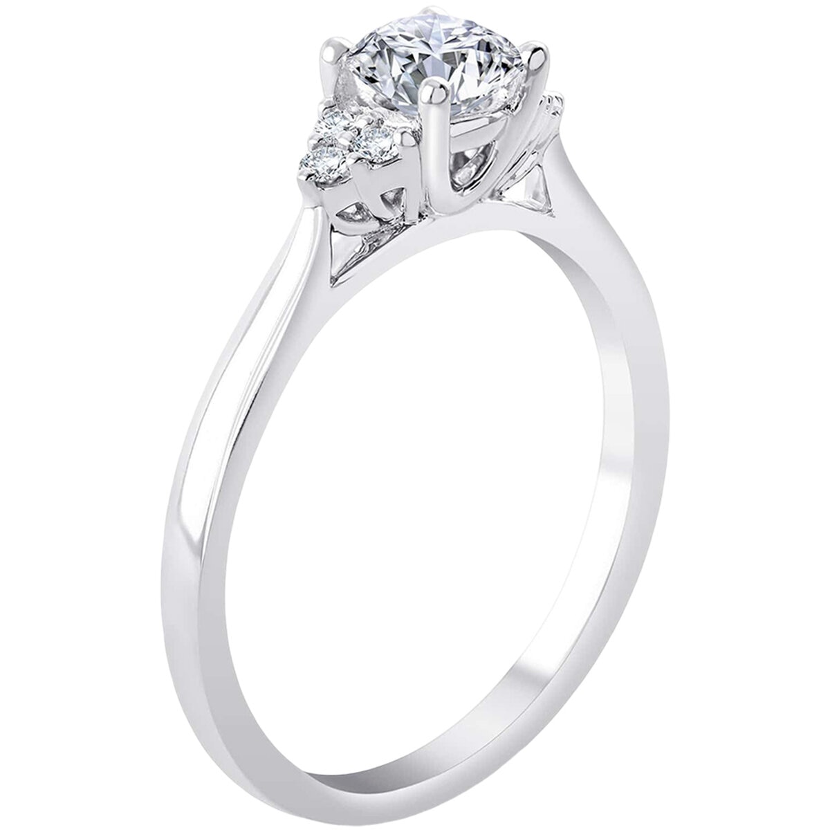 18KT White Gold 0.85ctw Diamond Bridal Set With 0.60ctw Centre