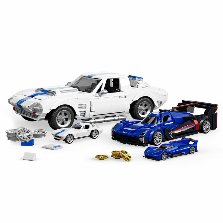 Mattel Brick Shop Hot Wheels Cadillac 1:32 And Corvette 1:16