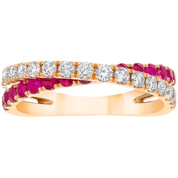 18KT Rose Gold Ruby And Diamond Ring