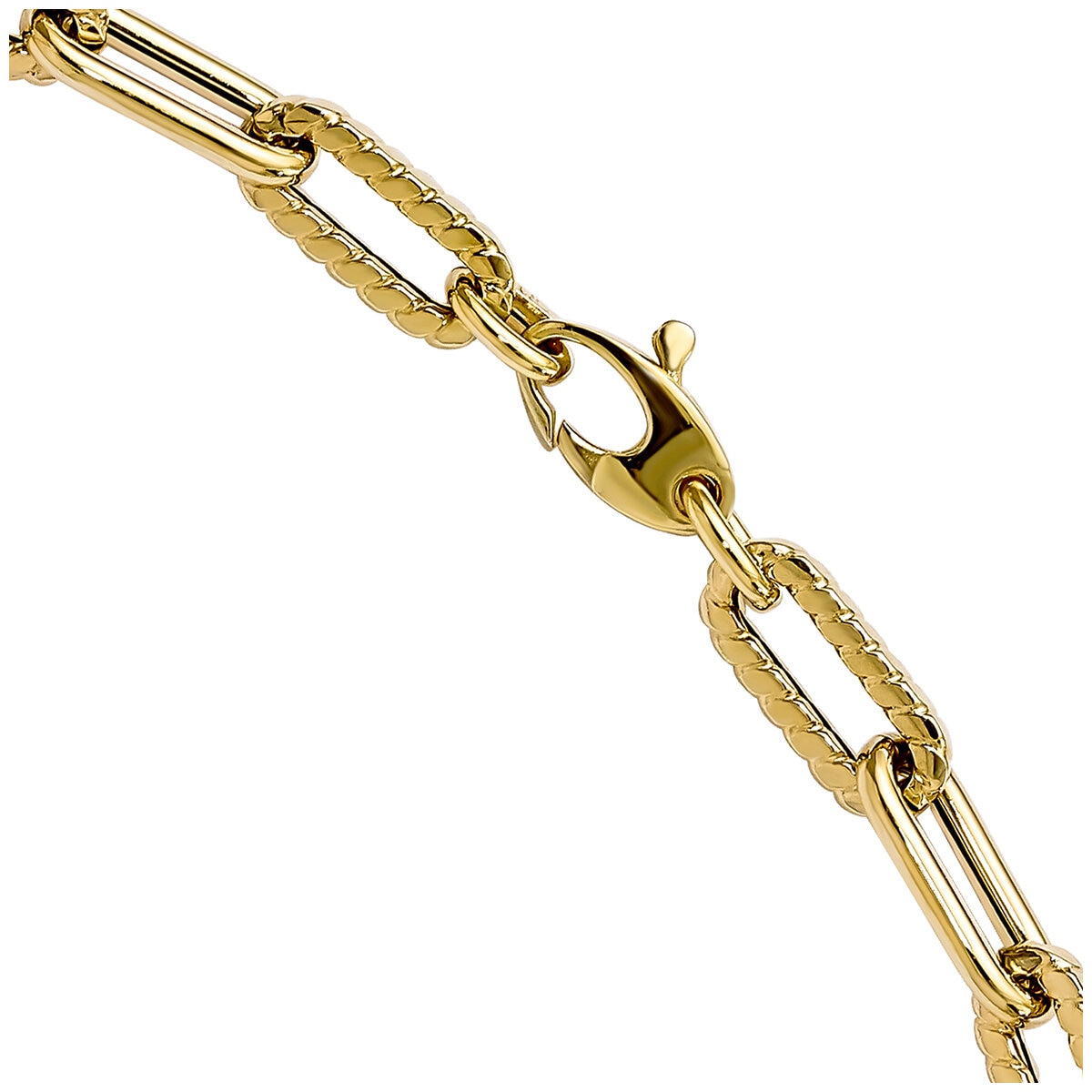 14KT Yellow Gold Twisted Paperclip Necklace 18 Inch