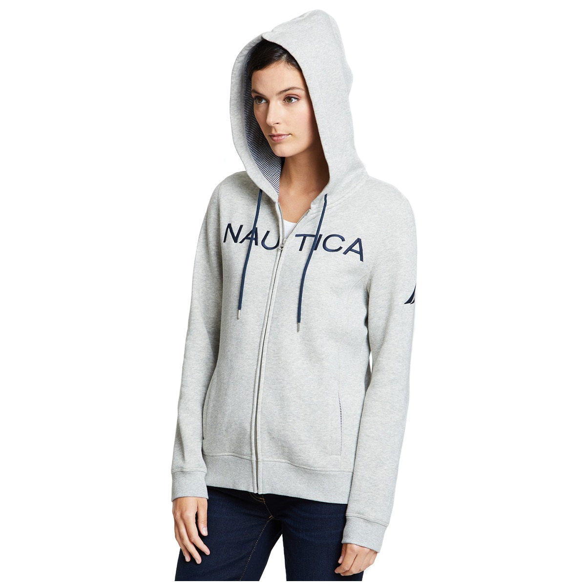 Nautica Women's Hoodie - Heather Grey