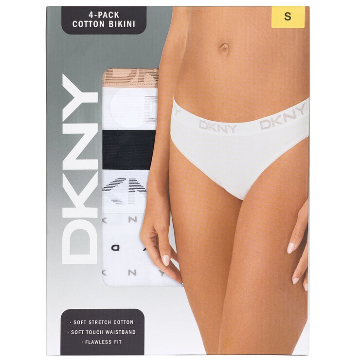 DKNY Women's Bikini Brief 4 Pack Extra Large