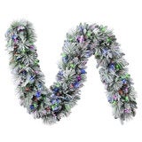 Pre-Lit Flocked Christmas Garland with Micro LED Lights 2.7m Pre-Lit Flocked Christmas Garland with Micro LED Lights 2.7m