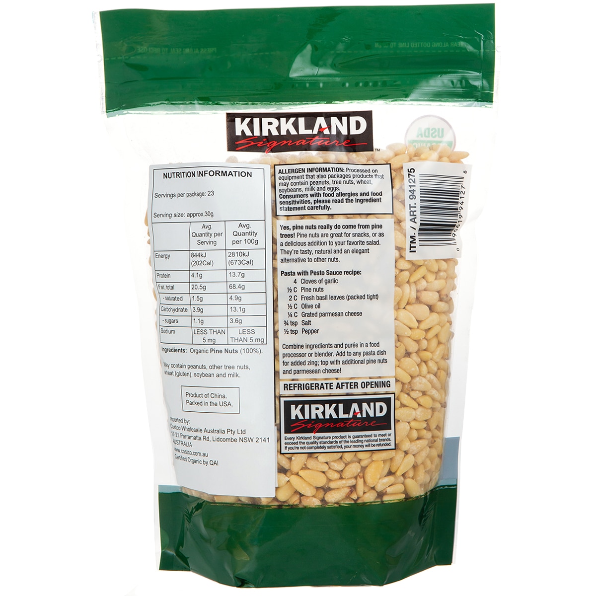 Kirkland Signature Organic Pine Nuts 680g Costco Australia