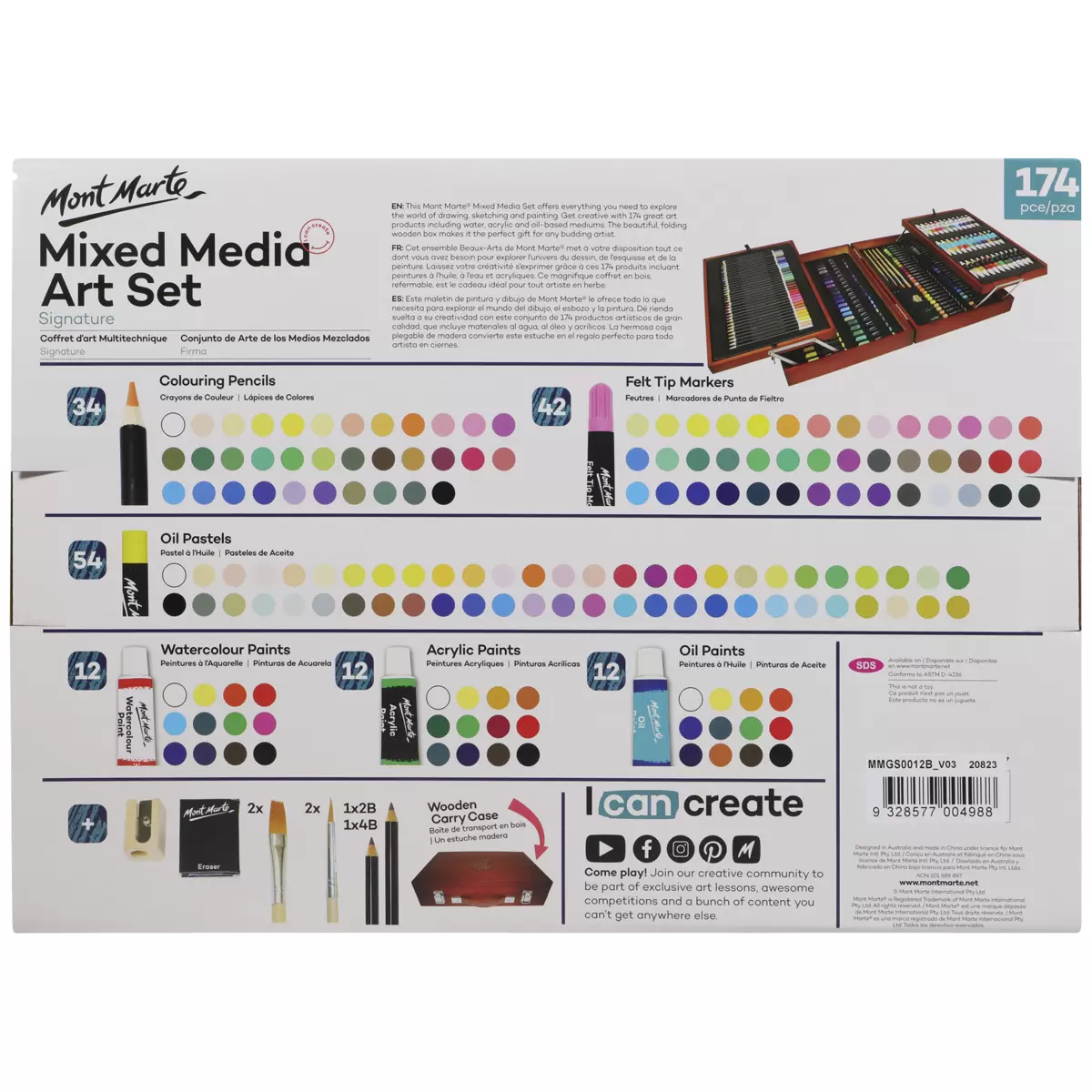 Mont Marte Mixed Media Art Set 174 Piece