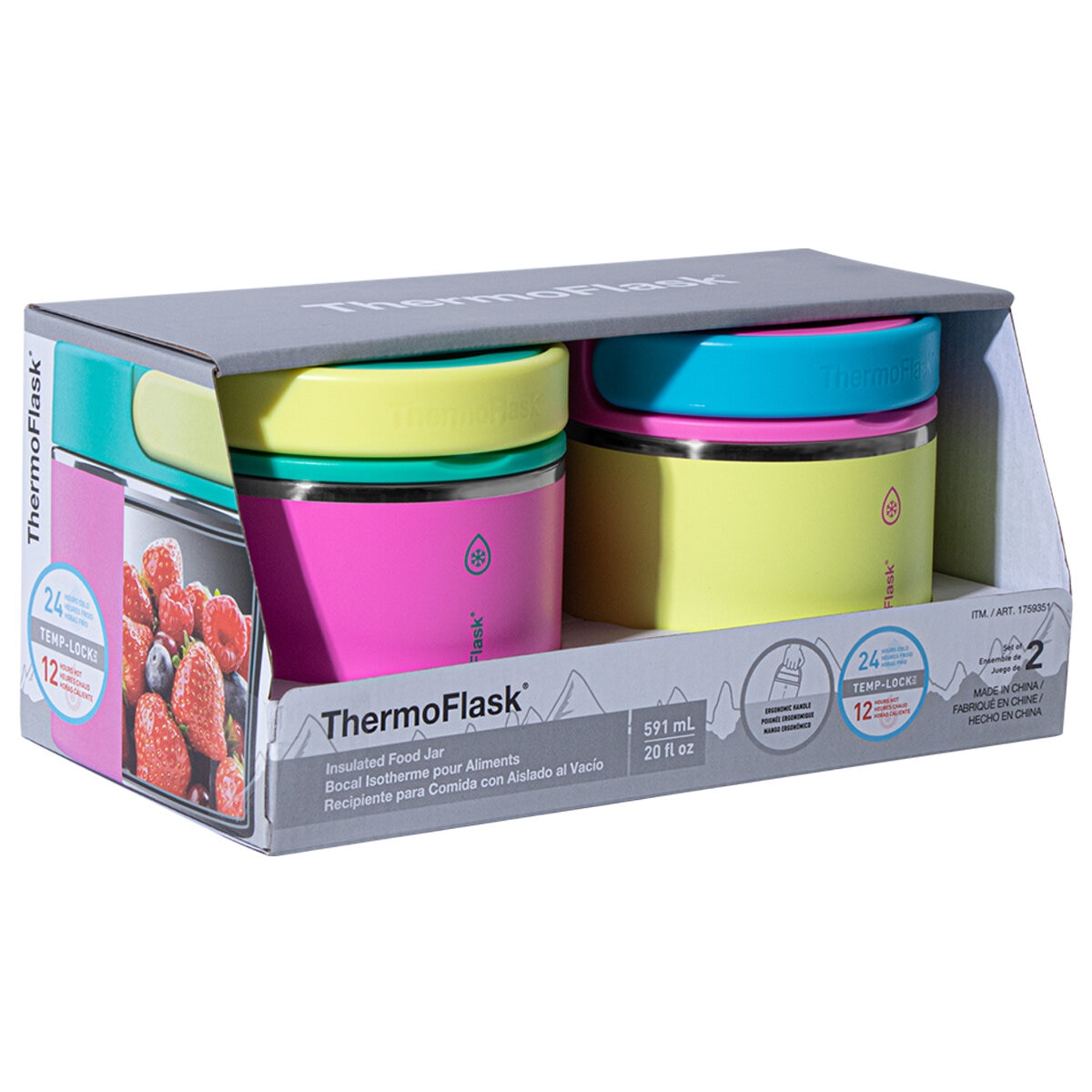 ThermoFlask 590ml Insulated Food Jar 2 Pack ThermoFlask 590ml Insulated Food Jar 2 Pack