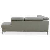 Aiden & Ivy Leather Power Sectional With Ratchet Headrest