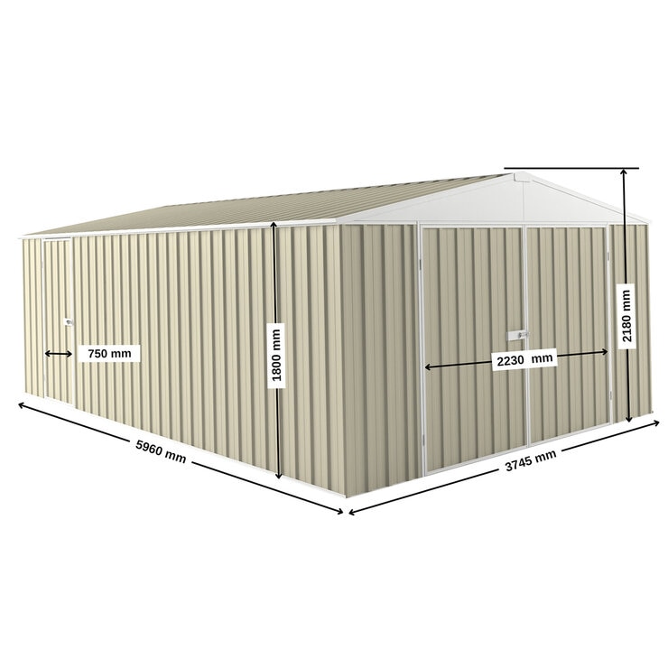 EasyShed Garage 6 x 3.75M Slate Grey