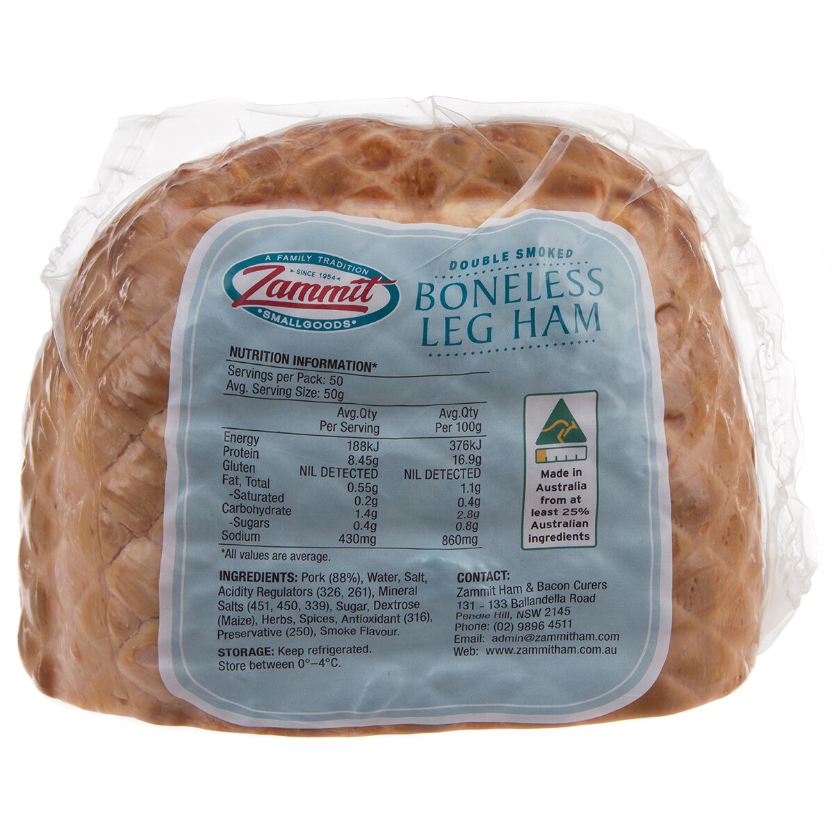 Zammit Double Smoked Boneless Leg Ham