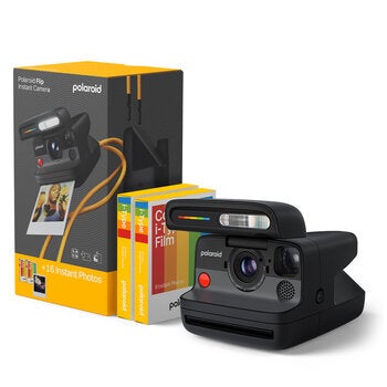 Polaroid Flip Instant Camera + Color Film Bundle 16 Photos Black 6565