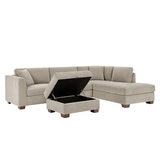 Thomasville Fabric Sectional With Storage Ottoman