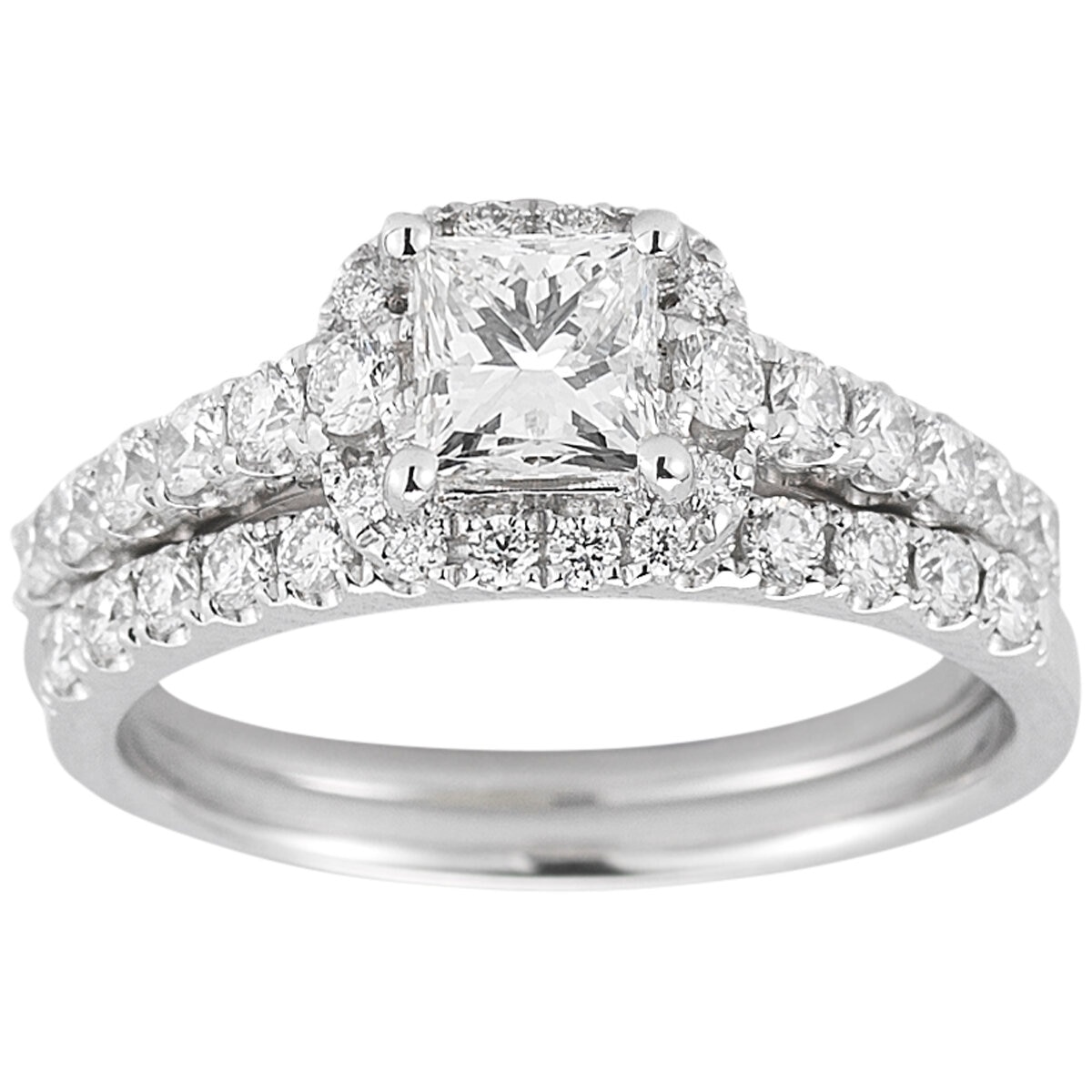 Platinum 1.42CTW Diamond Bridal Set 0.72CT Centre
