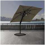 Atleisure Solar Led Cantilever Umbrella 10FT with Base Pebble