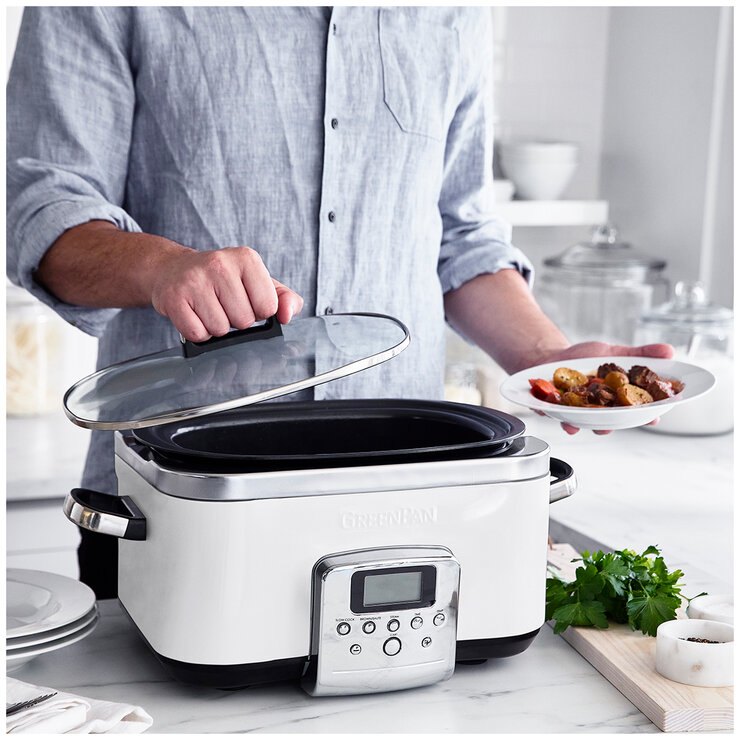 GreenPan 6L Slow Cooker CC005724-003 Cloud Cream GreenPan 6L Slow Cooker CC005724-003 Cloud Cream