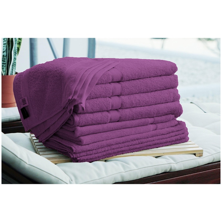 Kingtex Plain Dyed Combed Cotton Bath Sheet Set 14pc Shiraz Costco