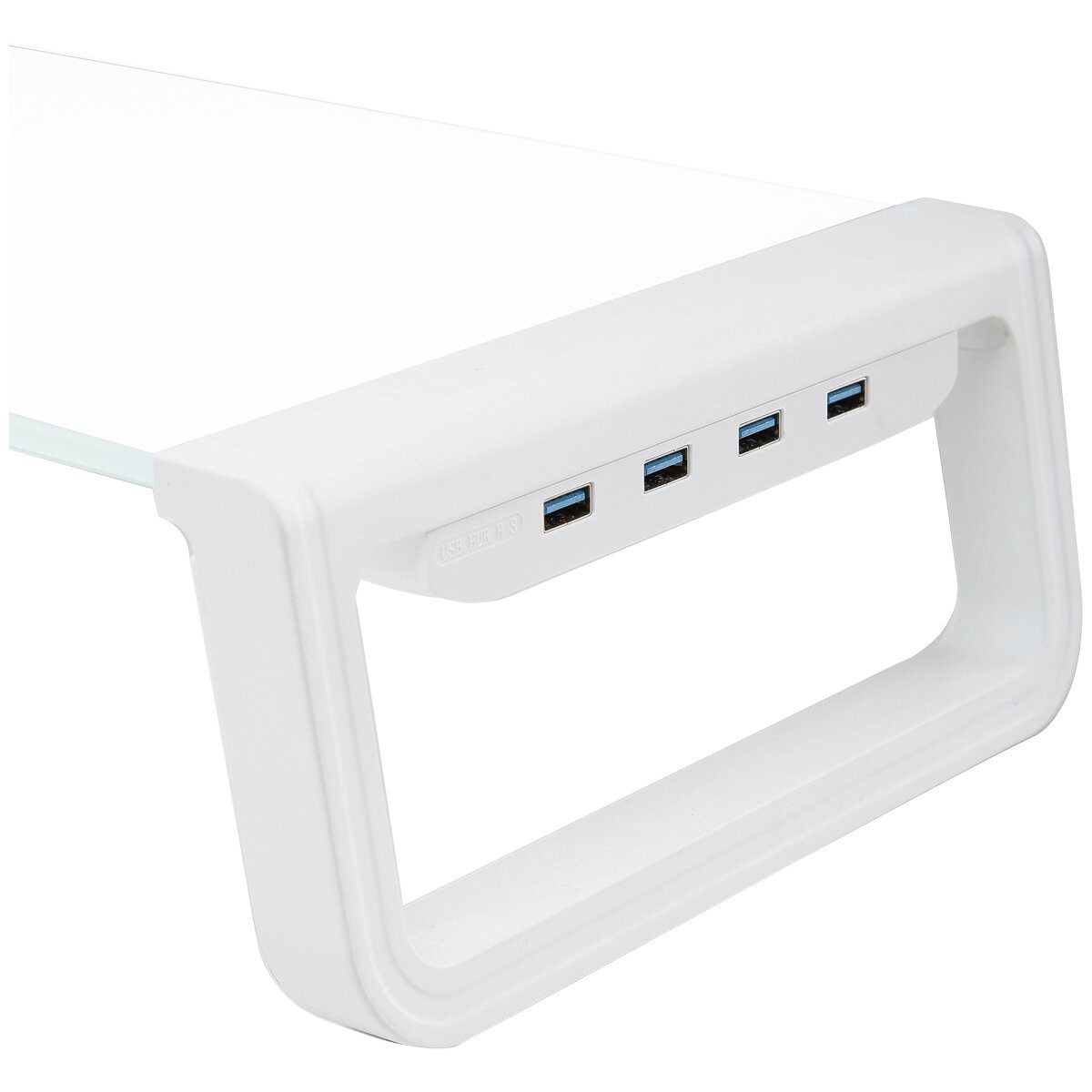 Seville Classics airLIFT Tempered Glass Monitor Riser White