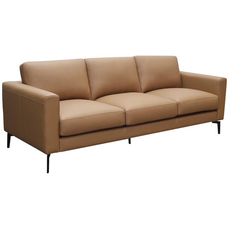 Moran Toronto Leather 3 Seater Sofa Premium Caramel