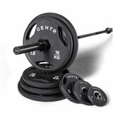Centr 136kg Rubber Olympic Weight Set With Bar