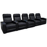 Valencia Piacenza Home Theater Seating Row of 5 Seats Black