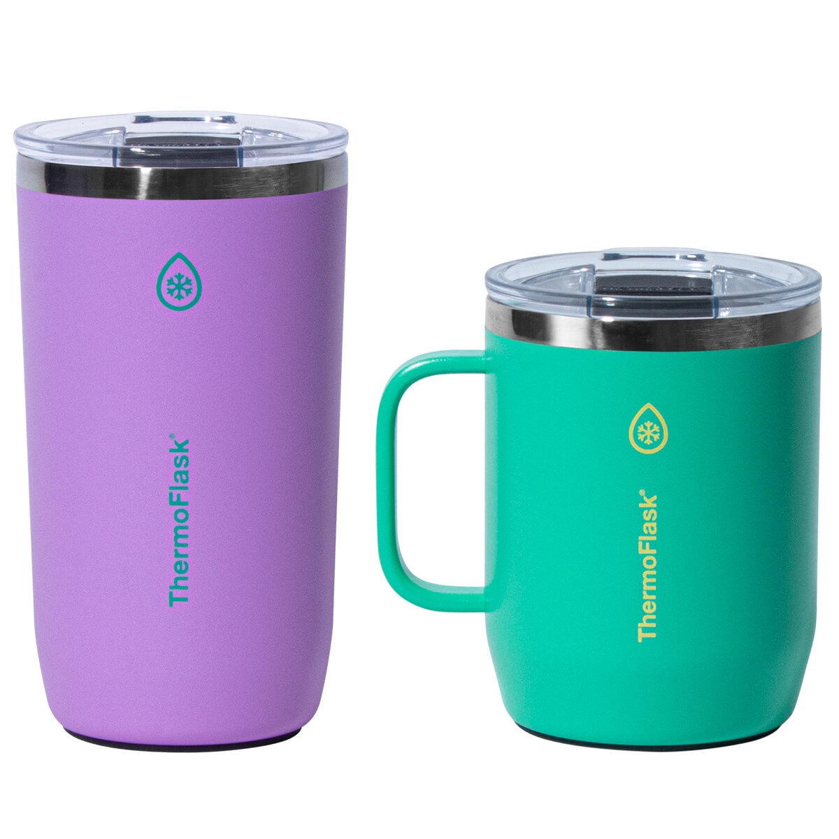 Thermoflask Coffee Mugs 2 Piece Set Violet Green