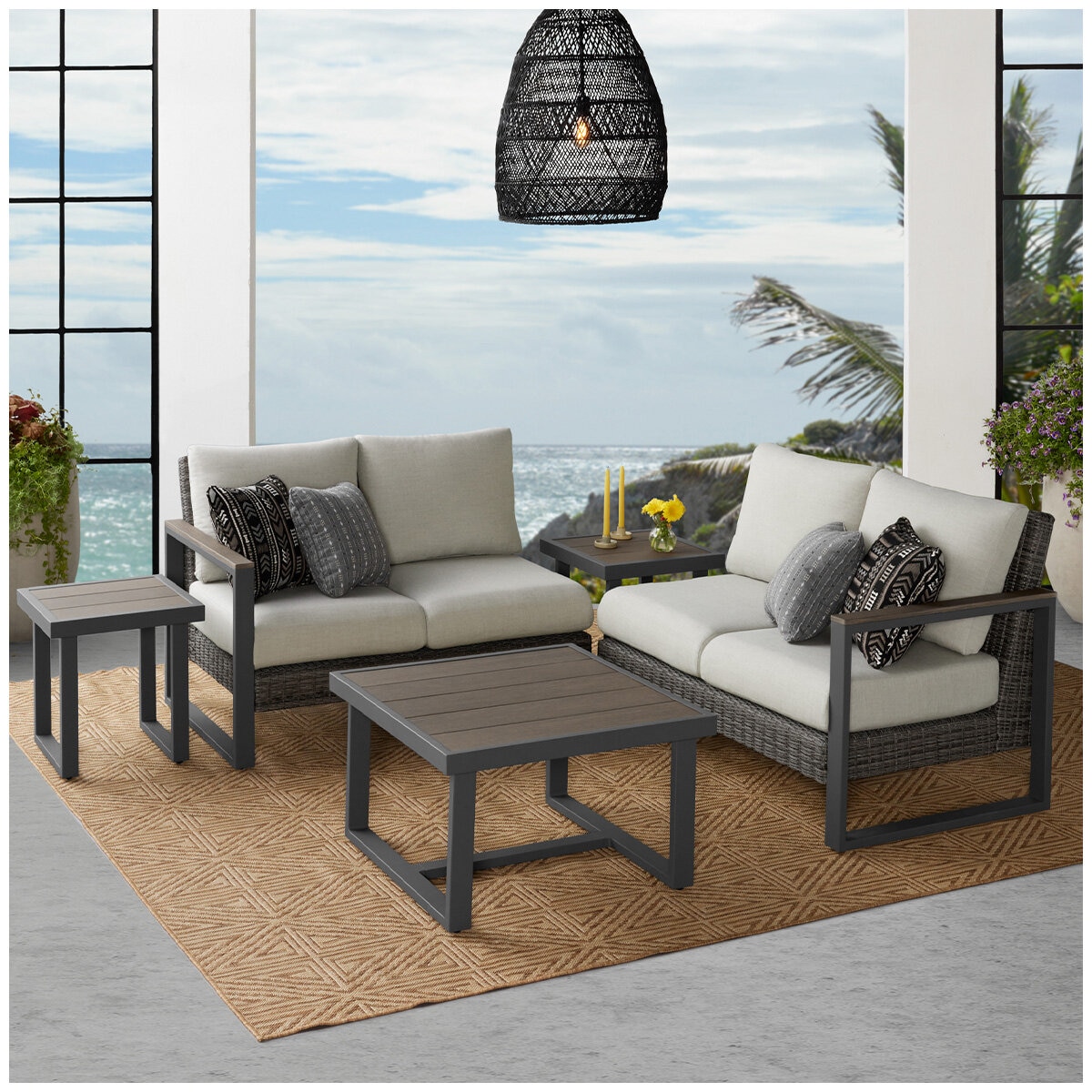 Agio Maricopa Woven Sectional Seating 5 Piece Set