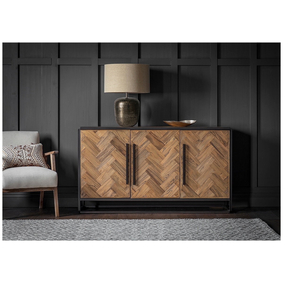 Hudson Living Parquet 3 Door Sideboard