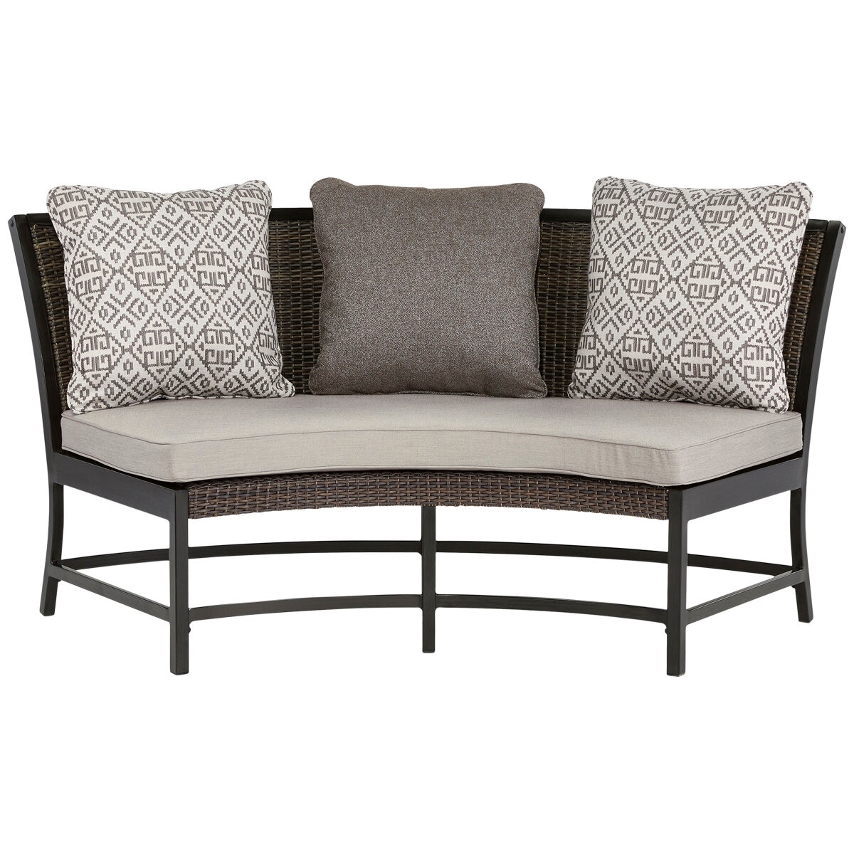 Agio 4 piece Woven Bench Dining Set