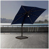 Atleisure Solar Led Cantilever Umbrella 10FT with Base Indigo