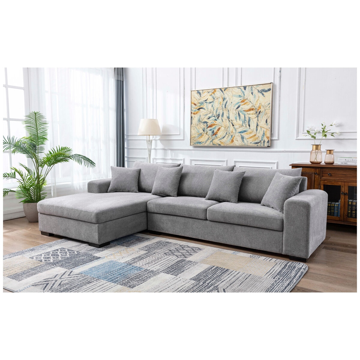 Zoy 2 Piece Fabric Chaise Sectional