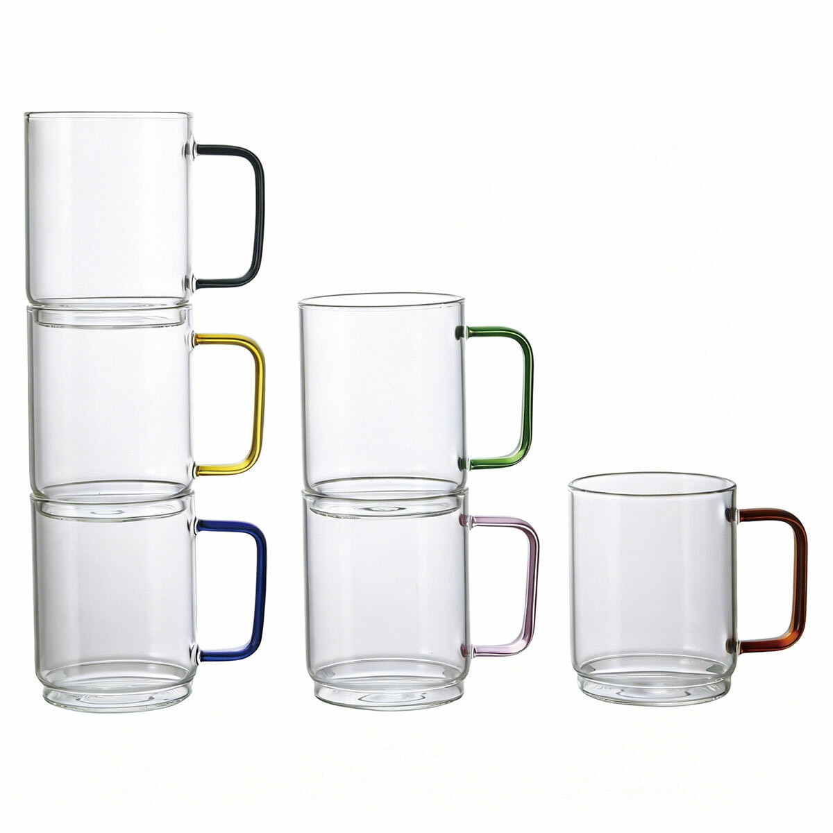 King Crystal Borosilicate Stackable Mug With Handle 410ml x 6 Piece Set King Crystal Borosilicate Stackable Mug With Handle 410ml x 6 Piece Set