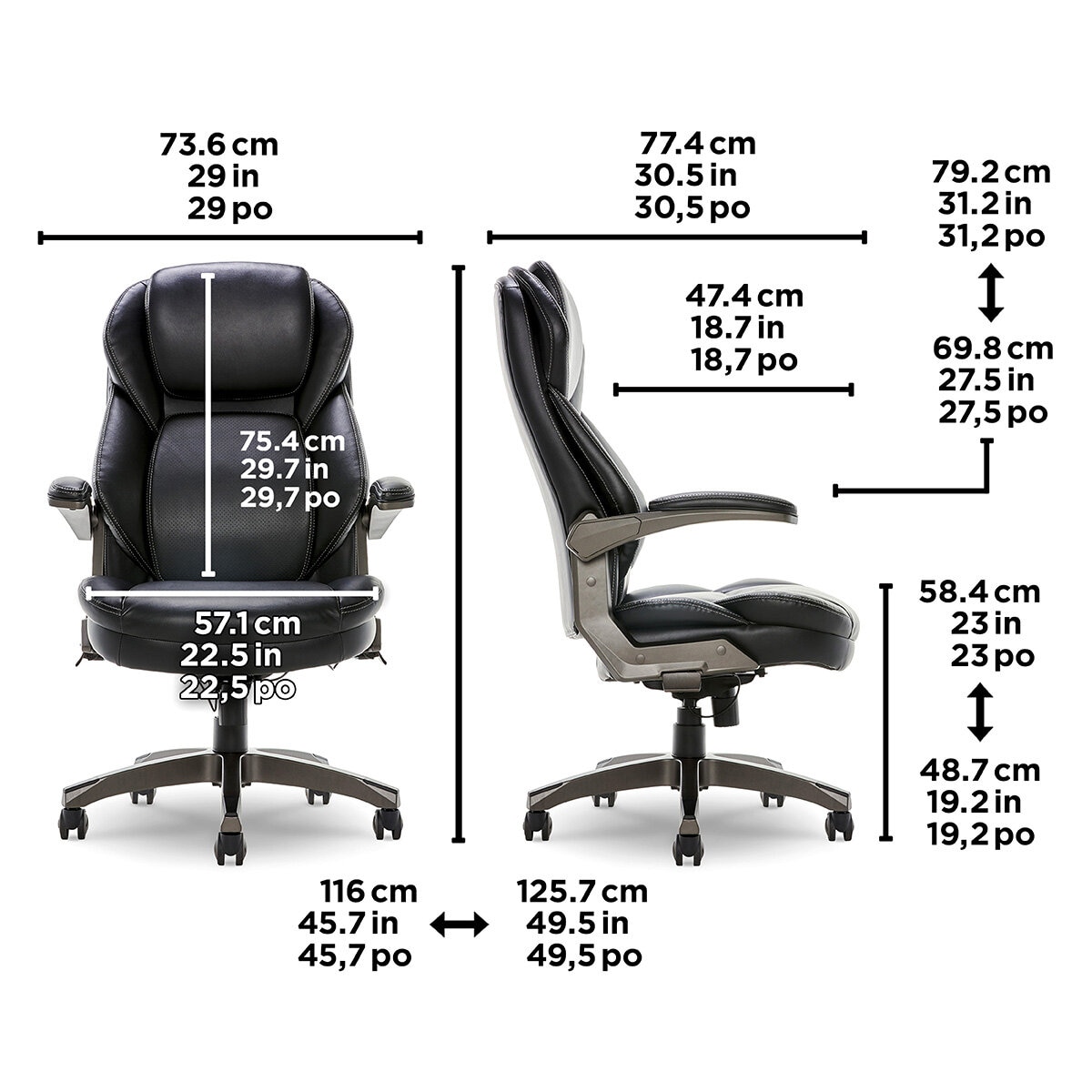 Living Style Adjustable Headrest Manager Chair