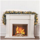 Pre-Lit Flocked Christmas Garland with Micro LED Lights 2.7m Pre-Lit Flocked Christmas Garland with Micro LED Lights 2.7m