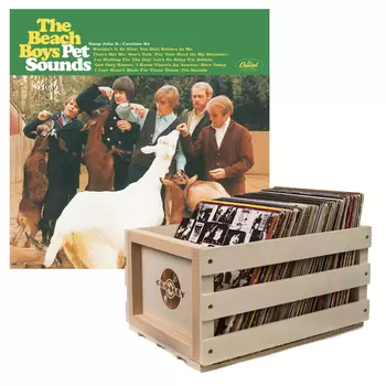 Crosley Record Storage Crate & The Beach Boys Pet Sounds Vinyl Album Bundle