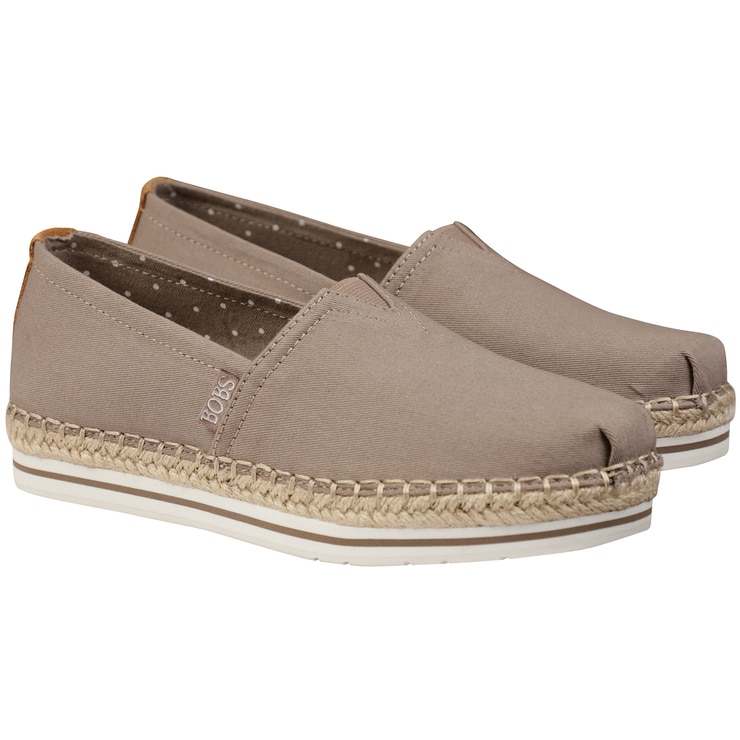 Skechers Women's Bobs Canvas Shoe Taupe 