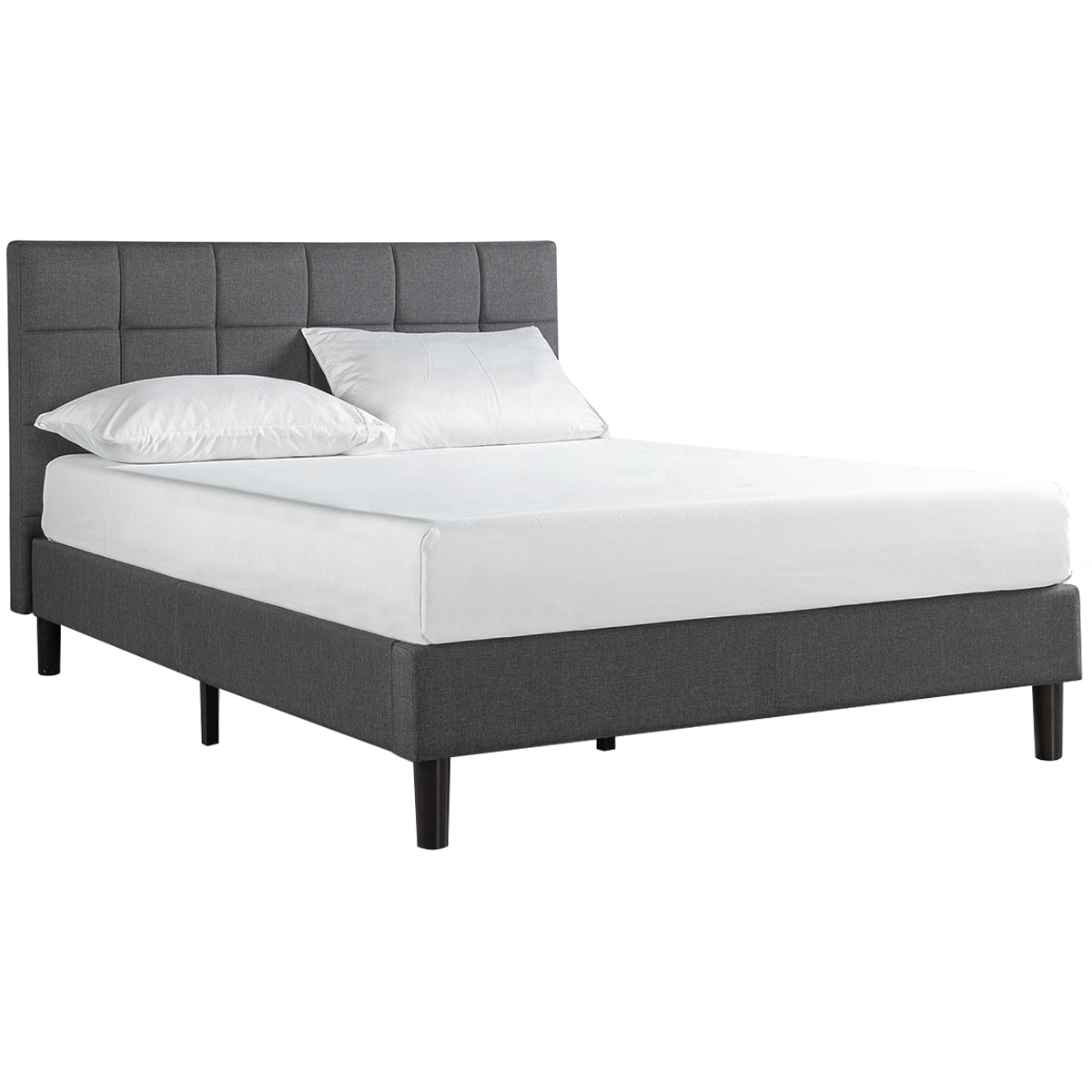 Blackstone Square Platform Bed Grey Queen (Zinus)