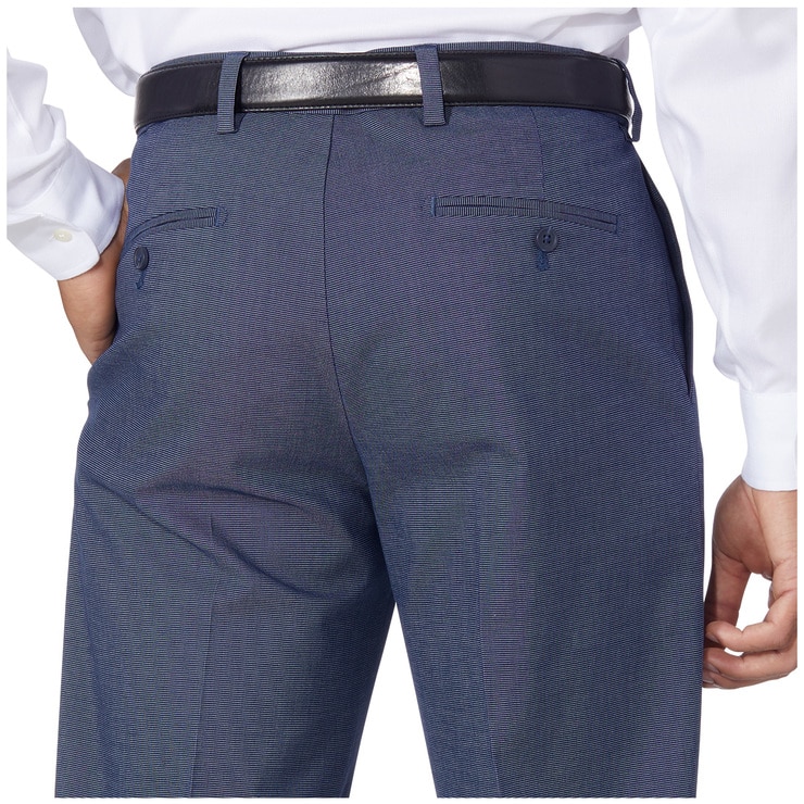 Kirkland Signature Men's Non Iron Pants Indigo Pindot Costco Australia