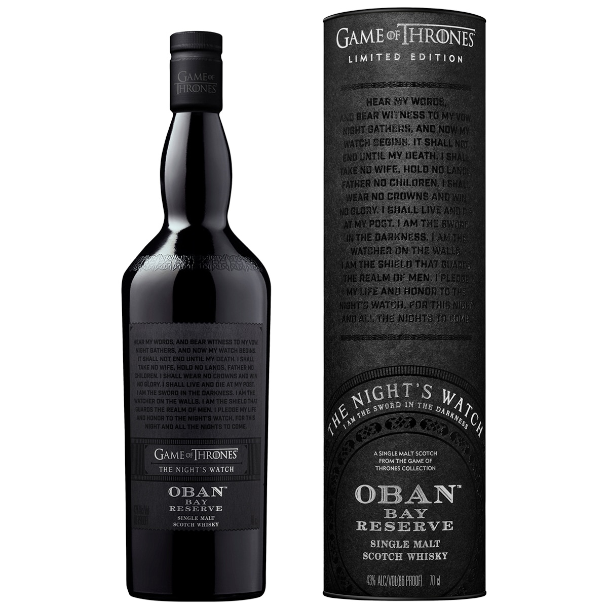 Game Of Thrones The Night S Watch Oban Bay Reserve Scotch Whisky 700ml Costco Australia