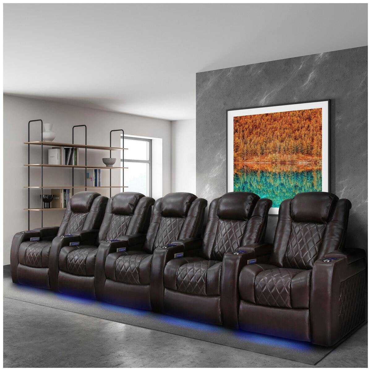Valencia Home Theatre Tuscany Edition 5 Seater Dark Chocolate