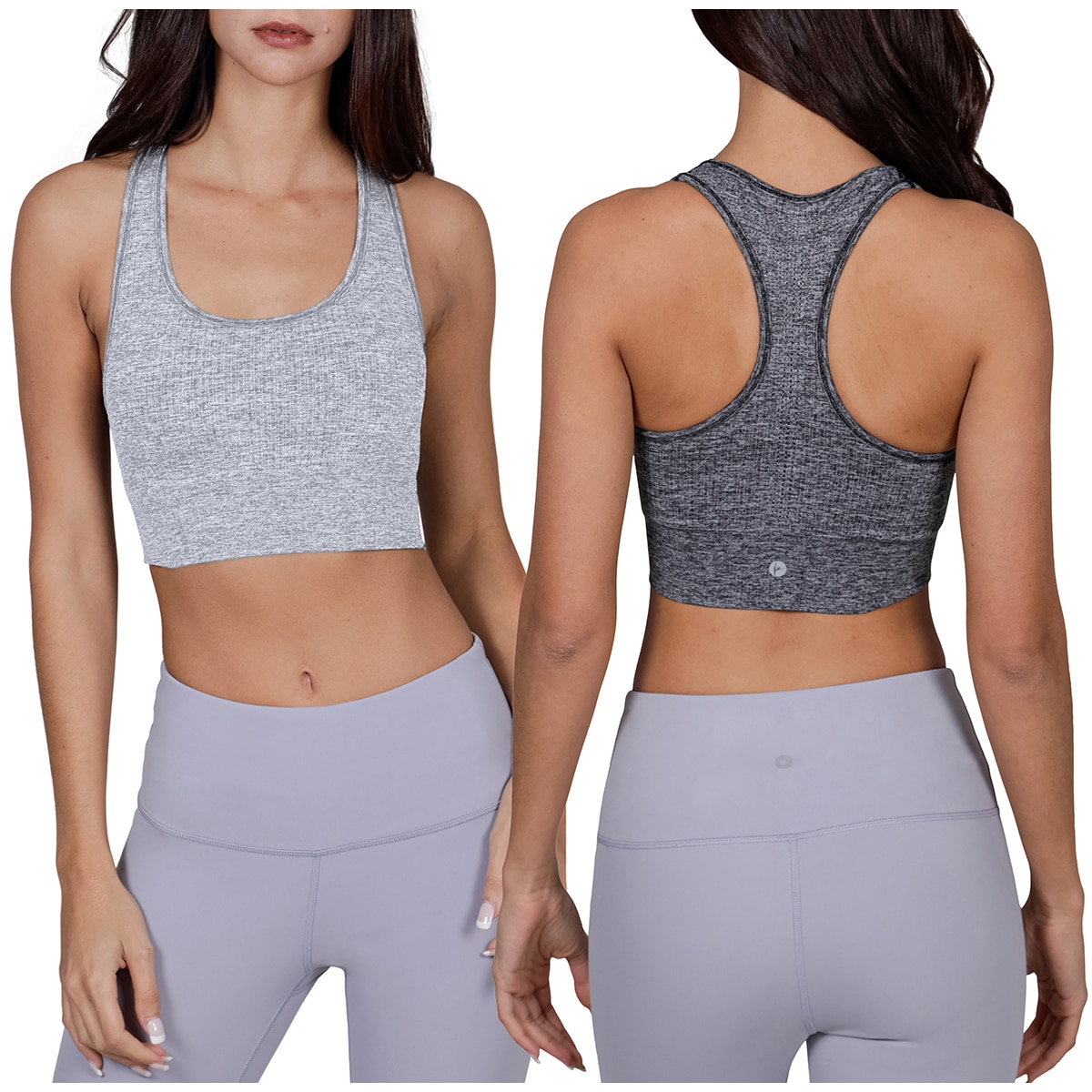 90 Degree By Reflex Women's Sports Bra 2pk Grey Charcoal