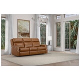 Simon Li Leather Power Reclining Sofa