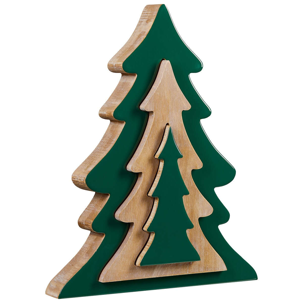 Nesting Wood Trees 45cm Green