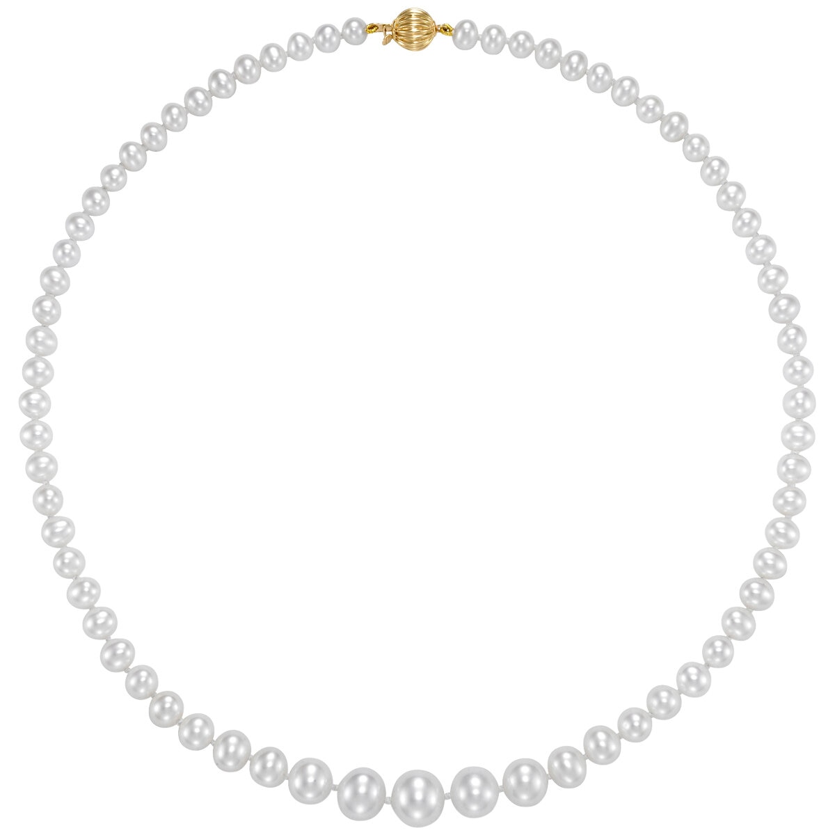 14KT Yellow Gold 5-10MM Graduated Freshwater Cultured